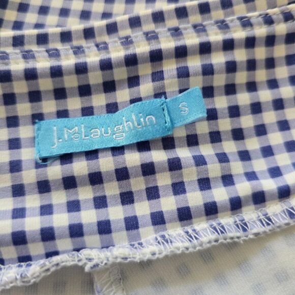 J McLaughlin Leggings Crop Pants Womens Sz S Gingham Blue White Stretch Pull On - Picture 7 of 10